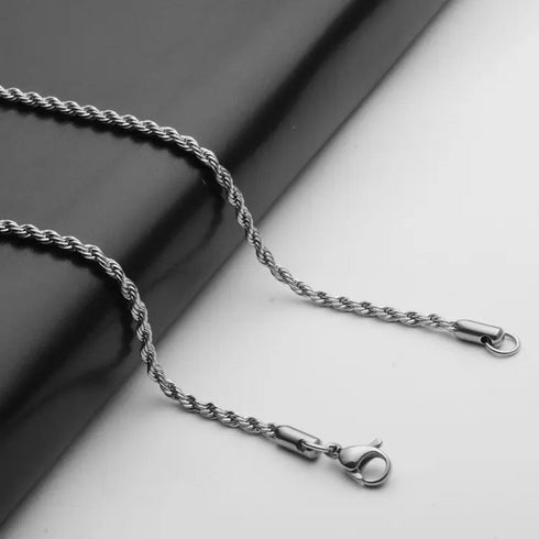 Rope chain Halsband Silver 4 mm/50 cm